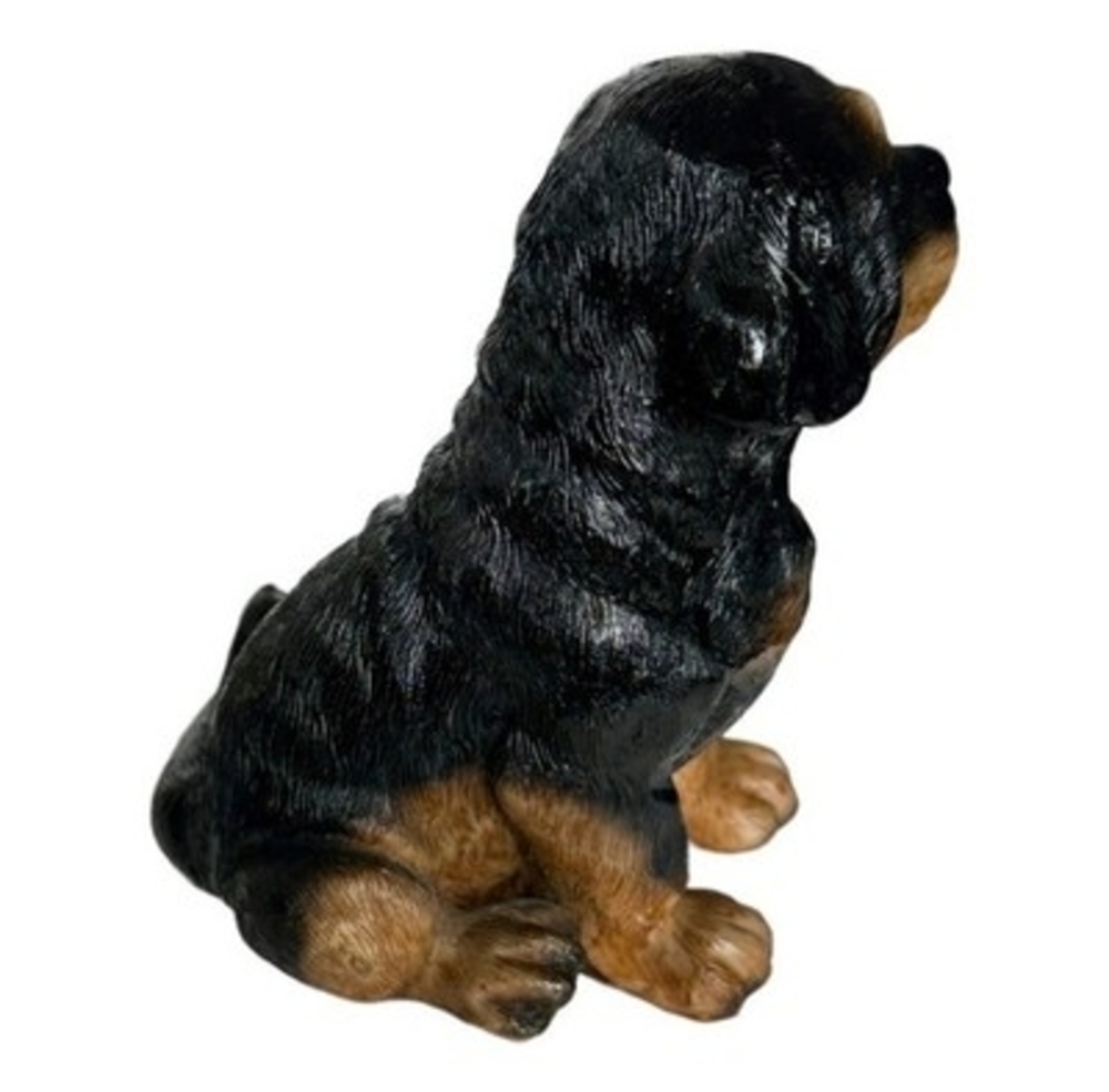 Dog Mate Rottweiler Puppy Figurine 5" Sitting Dog Resin Sculpture Vintage Dog - Picture 4 of 5